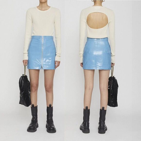 REMAIN BIRGER CHRISTENSEN Basel Long Sleeve Open Back Knit Sweater White 34 US2 - Picture 11 of 12